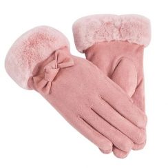 6 Pairs Suede Thermal Fleece Lined Gloves for Women Touchscreen Use