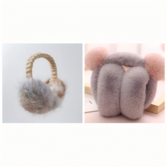 Wholesale of Cozy and Pompom Plush Earmuffs Set 